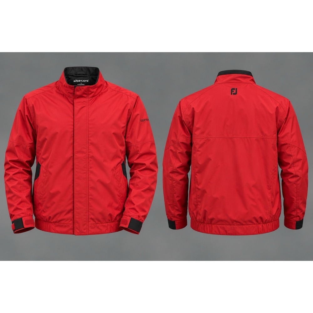 Dryjoys by Footjoy Red Full Zip Windbreaker Golf Jacket Men's XX-Large